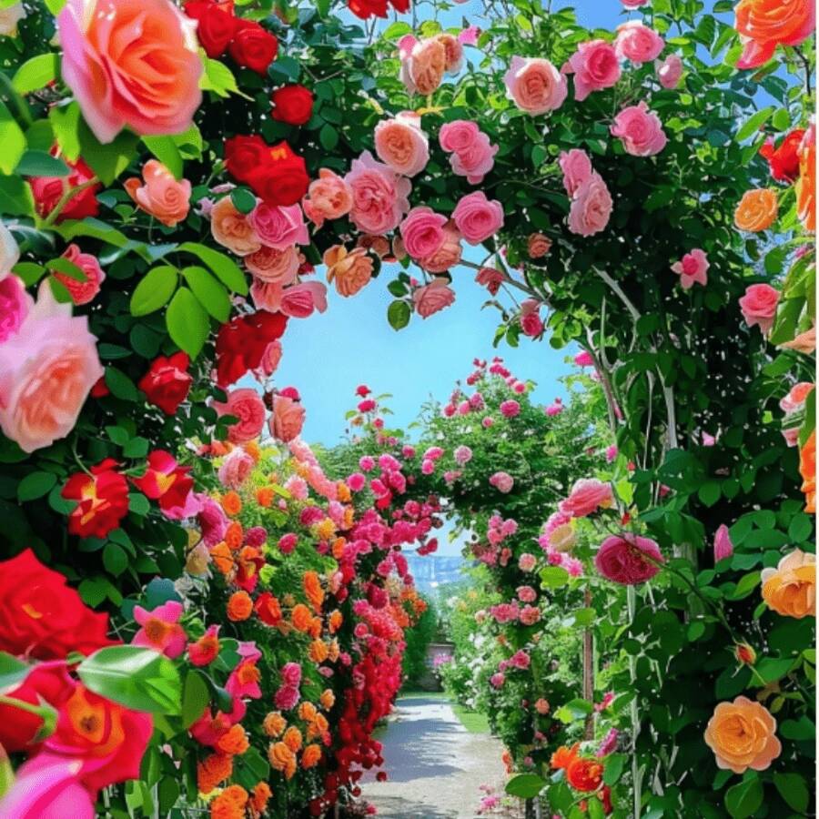 Transforma tu jardín en un paraíso iluminado por el sol: 105 piezas de semillas de rosas vibrantes – ¡fáciles de cultivar, florecen sin parar y tienen una fragancia impresionante! - 105 piezas (M001#3) - Ver 1
