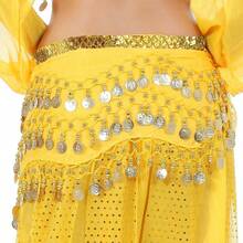 1pc Gold Trim Coin Waist Chain, Suitable For Beginner Jazz Dance, Belly Dance, Shiny Sexy Dance Practice Hip Scarf, BLINGBLING, Versatile For Daily Wear, Nightclub Stage Performance, Street Style, Festival Party Decoration