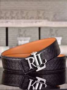 1条轻盈奢华男士黑色多色字母合金光滑扣可调节多功能S型皮带，送给爸爸、亲戚和男友的完美礼物，复古富豪风，适合秋季/都市穿搭，经典圣诞冬季时尚日常男士男友礼物 - 彩色 - 查看 1