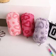 1 Peça Estojo de Lápis Fofo em Formato de Coração, Bolsa de Armazenamento de Artigos de Papelaria para Estudantes, Nécessaire