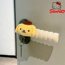 Sanrio 1 Pair Sanrio Licensed Cartoon Character Plush Door Knob Cover, Cute Melody, Pompompurin, Kuromi Design Door Handle Protector, Home Decor Door Knob Decorative Cover Set