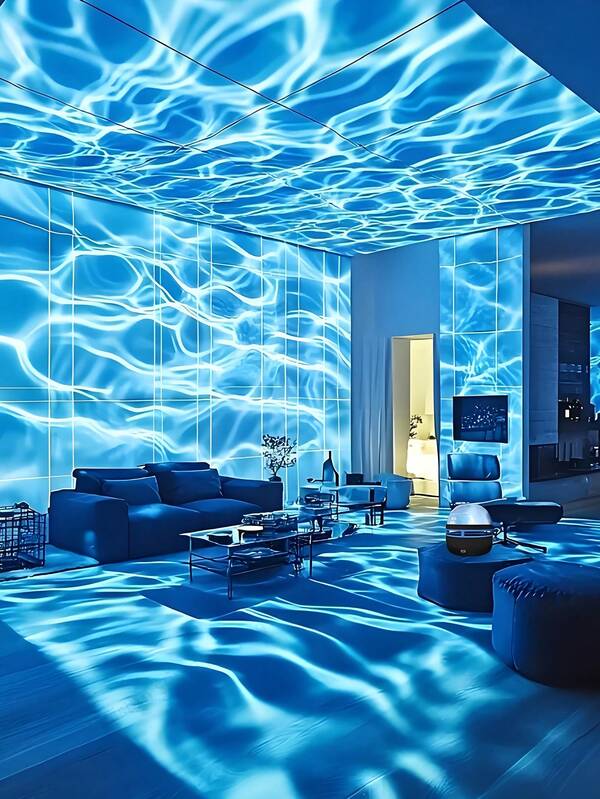 LED Dynamic Water Wave Projector Lamp With Remote Control, USB Powered - Vibrant RGB Night Projection, Suitable For Holidays, Parties, Home, Room Decor, Entertainment And Romantic Ambiance, , Entertaining Lighting Water Wave Effect