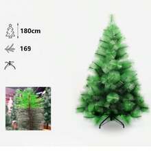 Nuevo árbol de Navidad de PVC, árbol de Navidad artificial, árbol de madera dura de PVC, árbol de Navidad verde, decoración de árbol de 60 cm, 90 cm, 120 cm, 150 cm, 180 cm y 210 cm, adecuado para decoración navideña de hogar, jardín, centro comercial y restaurante. - Verde - Ver 25