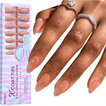 Short Nail Tips - XCOATTIPS Almond Press On Nails Pre - Applied Tip Primer, Soak Off Nails Gel Nail Tips, On Nails