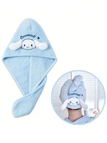 Sanrio Sanario Cinnamoroll 超细纤维干发帽是 Cinnamoroll 超细纤维干发帽，男女通用，柔软编织面料，卷发柔软，不含甲醛的护发配件 - 彩色 - 查看 2