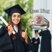 High School Graduation Gifts For Him Customizable Class Rings With Oval Birthstone 2025 High School College Student Graduate Graduation Jewelry Mementos For Men And Women - như hình ảnh - Xem 3