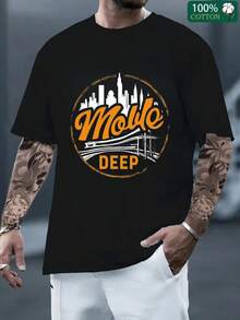 Camiseta Mujer "Moulo Deep" con Diseño Urbano de Ciudad, de Algodón 100% (180g), Negra, Cool y Moderna, Perfecta para Salidas Urbanas y Amantes de la Cultura Streetwear, Moda Actual y Atractiva,playeras de hombre,blusas mexicanas de septiembre,ropa de hombre,playeras,halloween,disfraz halloween hombre,camisas de hombre,sudaderas,kpop demon hunter,old money hombre. - Negro - Ver 1