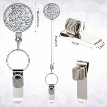 2 Count Retractable Pen Holder 25.6" Pull Heavy Duty Universal Lanyard Pencil Holder Retractable Pen Reel With Belt Clip Key Ring For Carpenters  Workers Mechanics(Stylish)