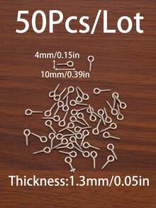 50Pcs/Lot 10/12/17.5mm 304 Stainless Steel Small Tiny Eye Pins Fit DIY Handmade Supplies Eyepins Hooks Eyelets Screw Threaded Clasps Hooks For Jewelry Making Finding Accessories - Sheep Eye Spiral Needle - View 12