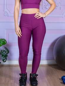 Women Sports Leggings - Purple - View 3