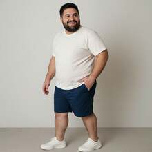 EVOLUTION PLAY Kit 2 Bermuda Shorts Twill Men's Plus Size 48 Or 58 Extra Large - Blue-ochre - View 5