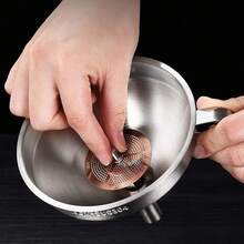 Embudo de Metal para Cocina, Juego de Embudos de Acero Inoxidable con Filtro de Aceite Embudo con Pantalla de Filtro Desmontable para Filtrar Líquidos de Transferencia de Residuos(13cm),Embudos - 15 centímetros - Ver 5