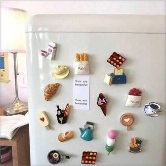 Imanes de refrigerador, imanes de refrigerador 3D con diseños de comida, imanes decorativos lindos, imanes de refrigerador personalizados, adecuados para pizarras blancas de cocina y oficina, armarios de almacenamiento y lavavajillas, decoración de cocina, decoración del hogar, regalos para el Día de la Madre