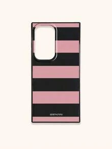 Retro Geometric Striped Phone Case, SECRET FACTORUS Fashionable Pattern Protective Cover, Compatible With IPhone 17 / 17 Air / 17 Pro / 17 Pro Max, And Galaxy Phones, Compatible With S26/S26 PLUS/S26 Ultra - Multicolor - View 45
