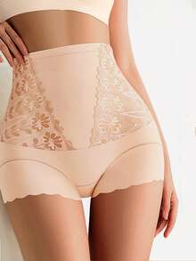 Women's High Waist Lace Panties, Seamless Shapewear Underwear, Comfortable Butt Lifting Slimming Thin Shaping Shorts