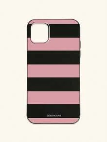 Retro Geometric Striped Phone Case, SECRET FACTORUS Fashionable Pattern Protective Cover, Compatible With IPhone 17 / 17 Air / 17 Pro / 17 Pro Max, And Galaxy Phones, Compatible With S26/S26 PLUS/S26 Ultra - Multicolor - View 47