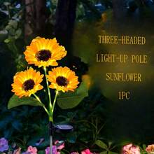 3Head Upgraded Version Solar Garden Light IP65 Waterproof Outdoor Artificial Flower Solar Light Yard Decoration