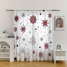 2 Rèm cửa mỏng họa tiết bông tuyết Giáng sinh - In kỹ thuật số 2D mờ đục, thiết kế kèm túi treo để trang trí phòng khách và phòng ngủ, trang trí nhà theo cảm hứng thiên nhiên, trang trí nhà nghệ thuật | - Rèm treo thanh treo, rèm cửa mỏng phòng khách - Nhiều màu - Xem 7