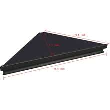 Evron Wall Mount Corner Shelf,Easy To Install Metal Front Floating Corner Shelves With Self-Adhesive Tapes,Wood Imitation Corner Shelf With Wire Pass Hole Pattern(Black 2 Pack)