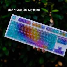 Transparent Frosted Rainbow Keycaps, Cherry Profile Customizable DIY Keycaps For 119 Keys, Suitable For 60%/65%/75%/L96%/100% Mechanical Keyboards