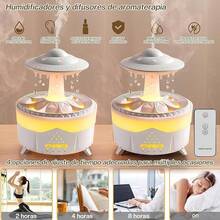 Essential Oil Diffuser: 550ml Water Drip Rain Humidifier Air Humidifier, Aroma Diffuser - Colors With Remote Control Timer, For Home And Office (White) - 白色的 - 查看 4