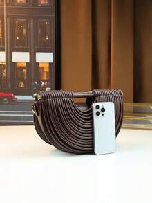 Noodle Element Handbag, Dumpling Shaped Crossbody Bag For Women, Saddle Bag