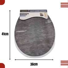 Universal Oval White Padded Toilet Seat, White, Black, Gray And Marbled Models - Mármore Cinza - Xem 2