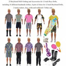 10pcs/Set 11.5-Inch Boy Doll Clothes Assortment, Including 4 Random Tops, 4 Pants, 2 Pairs Of Shoes, Children Party Gift Package, Great For Christmas And Birthday Parties, Doll Not Included - Multicolor - View 12