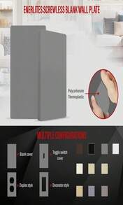 ENERLITES Blank Cover Wall Plate, Gloss Finish, Standard Size 1-Gang 450&#34; X 276&#34;, Polycarbonate Thermoplastic, 8801-W, White