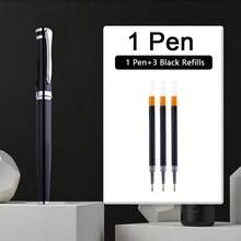 1 Pix metalic luxos, clasic, negru, pentru afaceri - Scriere fluidă/Potrivit pentru semnături de afaceri (întâlniri/contracte) și practica caligrafiei studențești/Structură metalică durabilă/Design elegant, potrivit pentru ocazii profesionale, ideal pentru muncă și studiu - Negru - Vizualizare 11