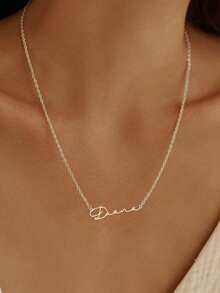 A S925 Silver Minimalist Personalized Customized English Name Pendant Necklace, Fashionable Women's Autumn And Winter Sweaters And Suits, Unique And Meaningful Gifts, Warm And Unique Accessories Jewelry