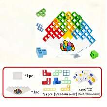 Stapelleksak för stresslindring i slumpmässig färg, Fidgetleksak för kontorsbord, Balanserande byggklossar, Roligt stapelspel - Multifärgad - Visa 13