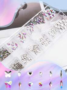 290pcs Tooth Gem Kit,12 Grid Y2K DIY Crystals Jewelry Kit (With Teeth Gems Glue), Professional Fashionable Tooth Gems For Teeth, Teeth Jewelry Starter Kit (NO UV Light) - Multicolor - View 6