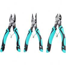 Juego de Pinzas Electricista, Alicates Herramienta Incluye Pinza de Punta Larga, Pinza de Corte Diagonal y Pinza de Alambre de Acero, Multiherramientas para Electricistas y Reparaciones - 1 - Ver 2