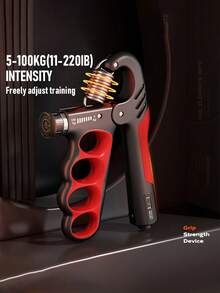 5-100公斤可调节握力训练器，机械式计数腕力训练器，健身房手部握力增强器，可调节阻力11-220磅（5-100公斤）握力训练器，防滑计数式握力训练器，用于肌肉锻炼和手部康复 - 彩色 - 查看 3