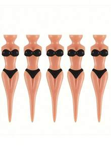 5pcs/Set Funny Women & Girls Golf Club Head Covers, 8cm Length, Made Of Durable Plastic, Easy To Grip, Suitable For Training Equipment. Professional Golf Spikes Shoes For Exclusive Golf Experience