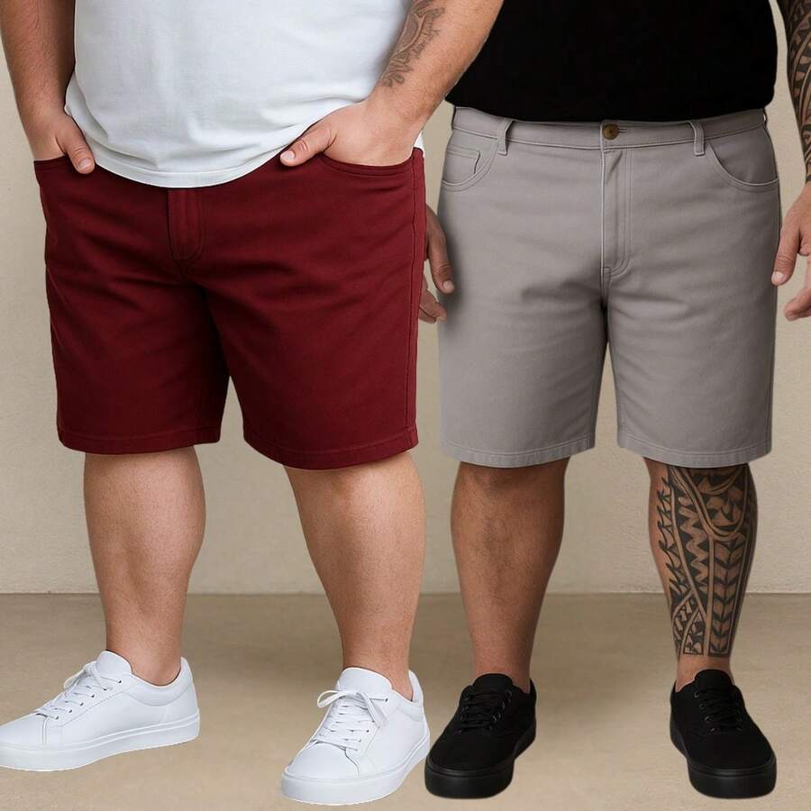 EVOLUTION PLAY Kit 2 Bermuda Shorts Twill Men's Plus Size 48 Or 58 Extra Large - 灰棕色 - 查看 1