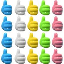 20 件自粘挂钩、拇指挂钩、粘钩、浴室挂钩、充电线固定器、电线整理器，适用于家庭、办公室、书桌、汽车、礼物创意（拇指 - 20 件） - 彩色 - 查看 4