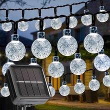 Outdoor Solar Bubble String Lights (20/30/100 LEDs) - 8 Flashing Modes, Smart Control, Waterproof, Ideal For Eaves, Wedding & Halloween