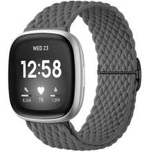 兼容 Fitbit Sense/Sense 2/Versa 3/Versa 4 男女款腕带，编织弹性柔软尼龙表带兼容 Fitbit Sense 2 腕带/Sense 腕带/Versa 3 腕带/Versa 4 腕带配件 - Fitbit versa3/4 - 查看 10