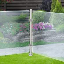 SanBouSi 110CM Railing Post Stainless Steel Railing Fence Pole Corner Post Stainless Steel Pole - Silver - View 3