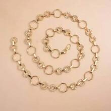 Punk Style Metal Ring Body Chain, Vintage Decor For Dresses And Waist Belts