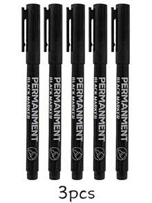 1-2mm Waterproof Permanent Marker Pen, Quick Drying Black Oil-Based Paint Marker, Non-Fading, Suitable For Paper, Ceramic, Glass, Wood, Metal, Fabric. Ideal For Painting, Writing, Graffiti, Marking. Essential Stationery For Back To School - Multicolor - View 14