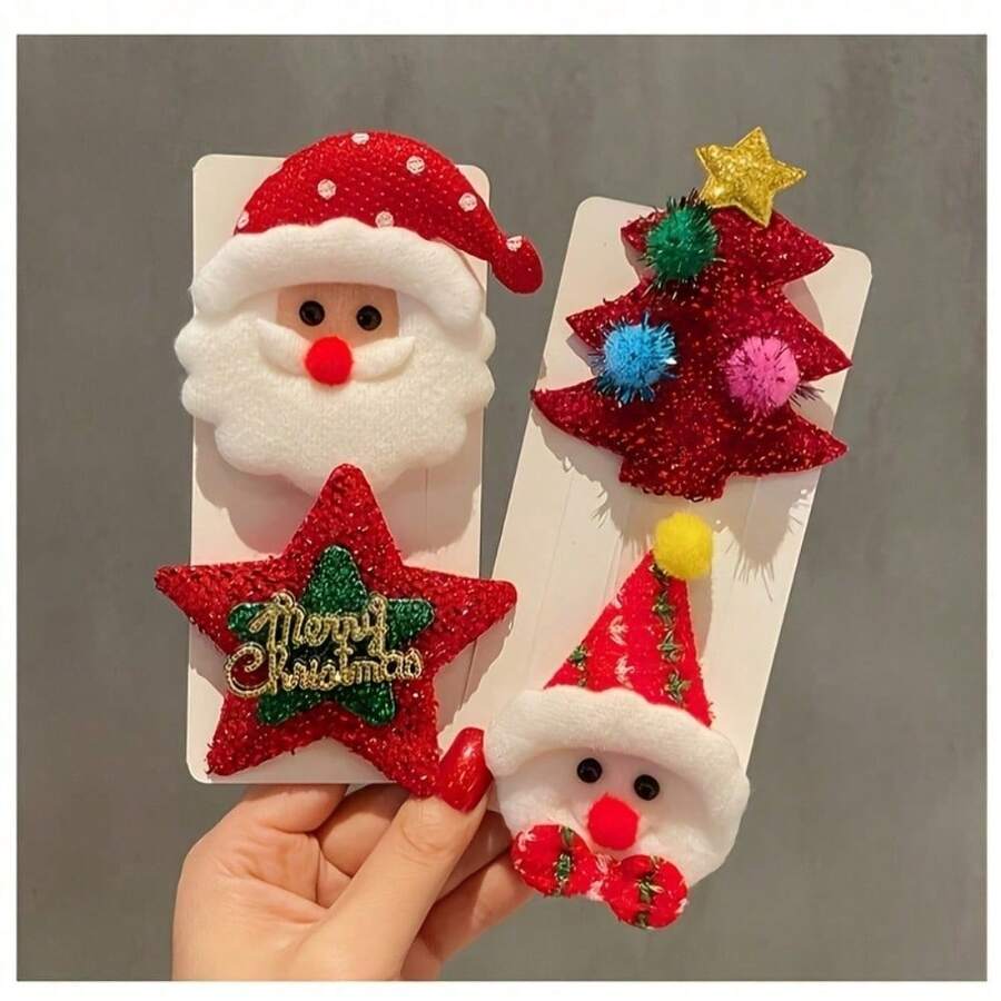 3pcs/Set Luxury Christmas Brooch Set - Random Style. Elegant Reindeer & Snowman Pins, Perfect Holiday Gift For Women - Multicolor - View 1