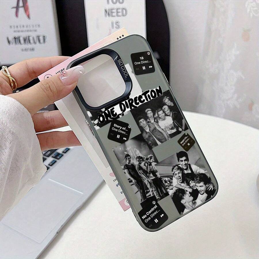 Nueva colección de fundas de teléfono de lujo y moda para modelos de 16, 16E, 15, 14, 13, 12, 11 Pro, X, XR, XSMAX, 8, y Plus, con una carcasa dura mate plateada creativa. - Negro - Ver 1