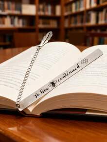 为爱书人设计的“继续前行”书签，适合女性、男性、青少年、教师和学生的独特礼物 | 情人节、圣诞节、毕业典礼和生日礼物 - 奇特的文学礼物创意 - 不銹鋼拉絲 - 查看 5