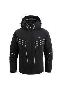 LEIFENSH 2pcs/Set Men's Sports & Outdoor Sportswear, Men's Professional Sports & Recreation Wear, Men's Ski Suit, Ski Suit Set, Top And Bottom, HX9120 Black - Black - View 5