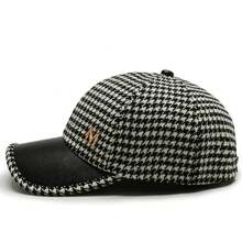 Gorra de béisbol a cuadros de moda para mujer invierno mantener caliente gorra de  salvaje de calle a prueba de viento ONPH - Marrón - Ver 3
