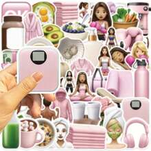 50PCS GYM Girl Stickers, High Quality Stickers, Perfect For Decorating Your All Kinds Of Holidays Party Decoration, Phone, Laptop, Tablet, Water Bottles, Scrapbook, Journaling, Car, Gift Bags, Envelope Seals KWBO - ZS-136*1 - 查看 6