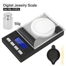 Semme Escala Digital De JoyeríA En Miligramo, Pantalla Digital Led Mini PortáTil De Alta PrecisióN 0.001G Escala De JoyeríA De Bolsillo con Pesas De CalibracióN Pinzas Y Bandejas De Pesaje(100g) - 100 gramos - Ver 10